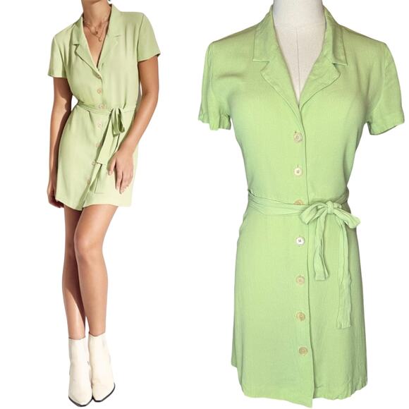 Aritzia Dresses & Skirts - Aritzia Wilfred Mini Shirt Dress in Pistachio Pudding XS